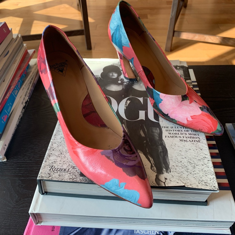 Springtime delight - John Fluevog floral pumps, size 8.